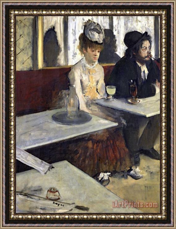 Edgar Degas In a Cafe, Or The Absinthe Framed Painting