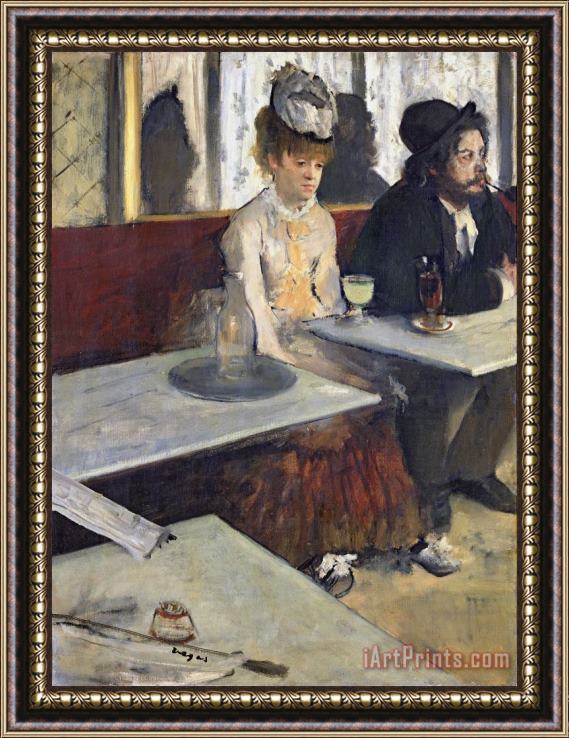 Edgar Degas In a Cafe Framed Print