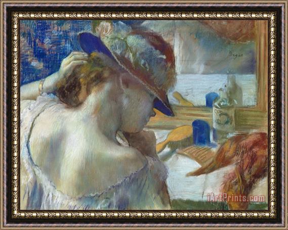 Edgar Degas In Front of the Mirror Framed Painting