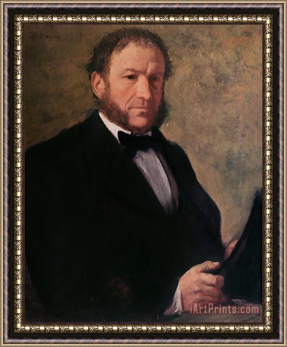 Edgar Degas Portrait of Monsieur Ruelle Framed Painting
