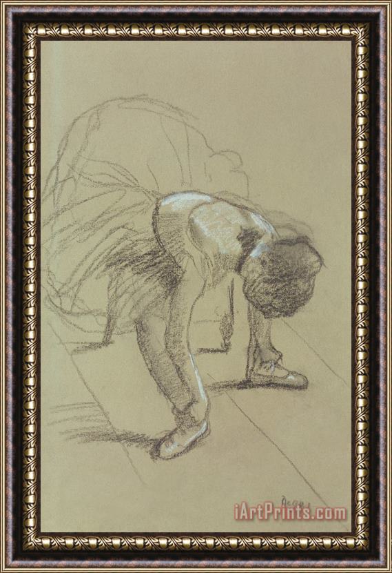 Edgar Degas Seated Dancer Adjusting Her Shoes Framed Print