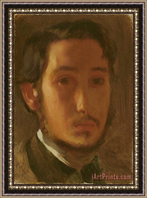 Edgar Degas Self Portrait with White Collar Framed Print