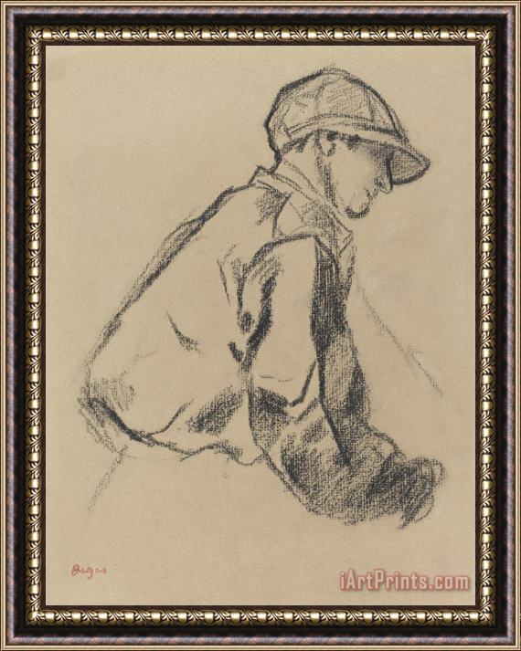 Edgar Degas Study of a Jockey Framed Print