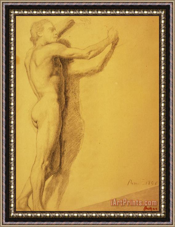 Edgar Degas Study of a Male Nude Framed Painting