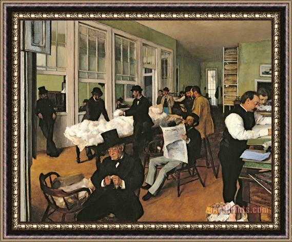 Edgar Degas The Cotton Exchange Framed Painting