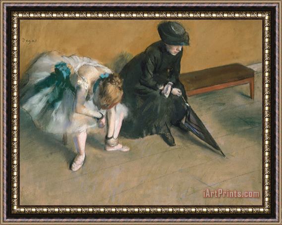 Edgar Degas Waiting Circa Framed Painting