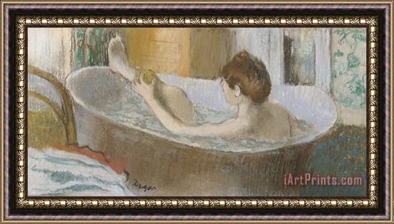 Edgar Degas Woman in her Bath Framed Painting