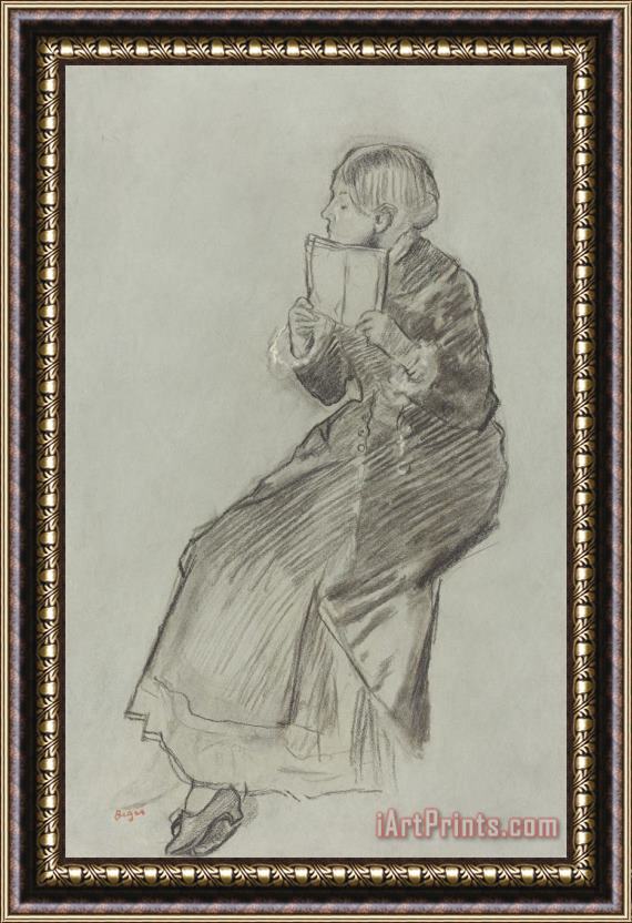 Edgar Degas Woman Reading a Book Framed Painting