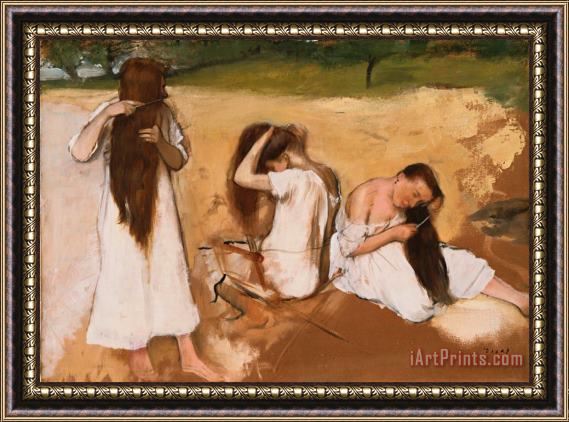 Edgar Degas Women Combing Their Hair Framed Painting