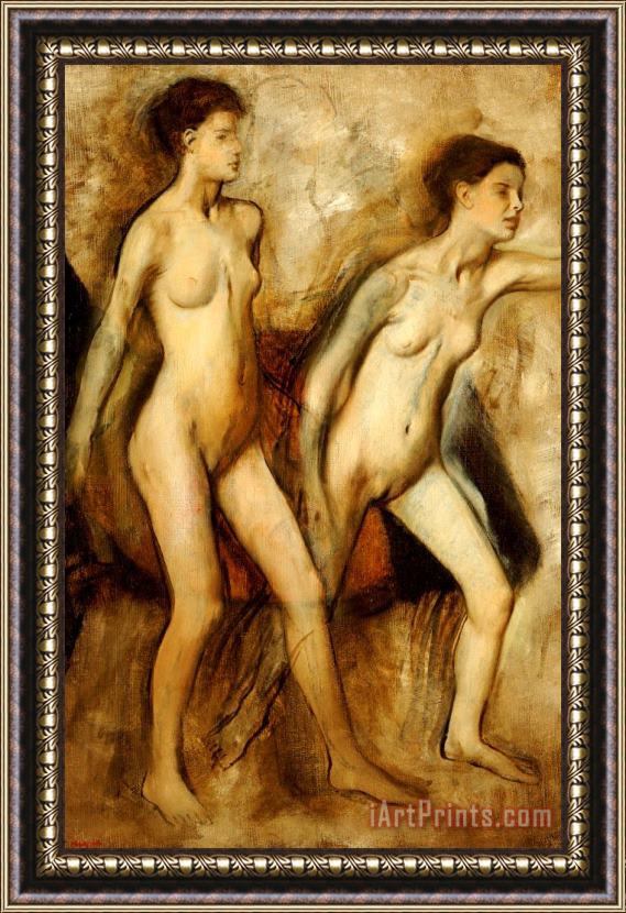 Edgar Degas Young Spartan Girls Provoking the Boys Framed Painting