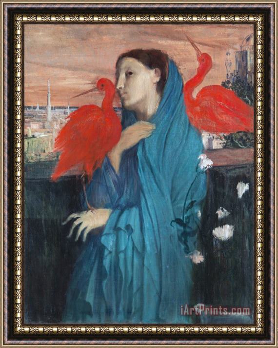 Edgar Degas Young Woman with Ibis Framed Painting