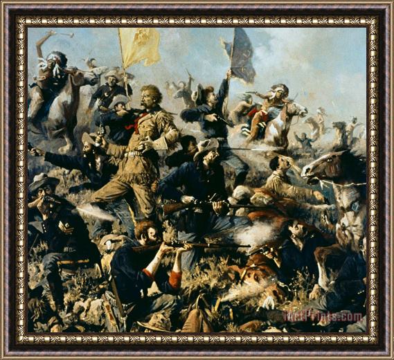 Edgar Samuel Paxson Battle of Little Bighorn Framed Painting