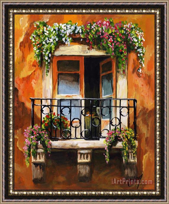 Edit Voros Balcony Of Livorno Framed Painting