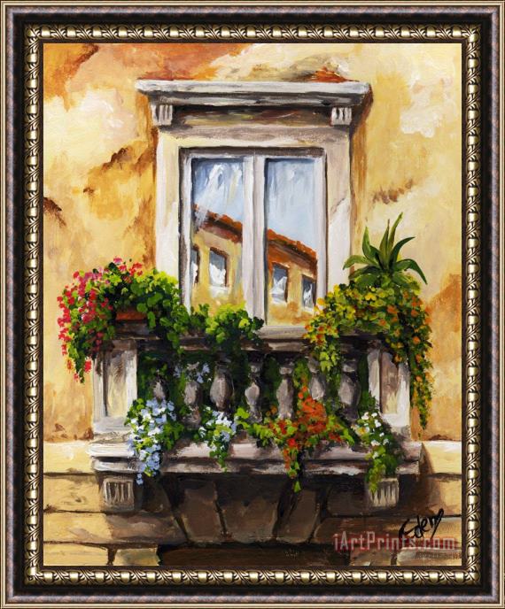 Edit Voros Balcony Of Roma Framed Painting