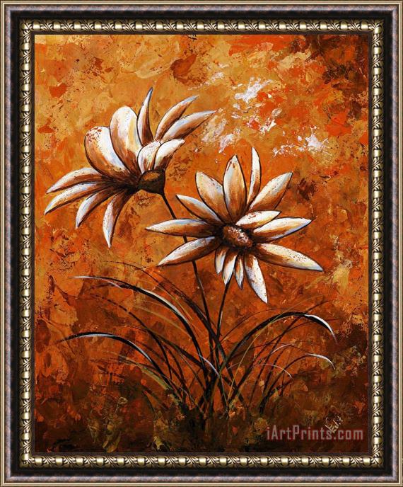Edit Voros My flowers - Asters Framed Painting
