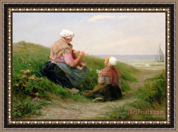 Edith Hume A Mother and her Small Children Framed Painting