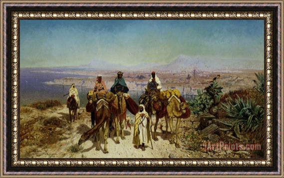 Edmund Berninger An Arab Caravan Framed Painting
