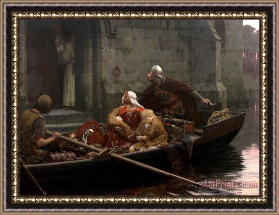 Edmund Blair Leighton In Time of Peril Framed Painting
