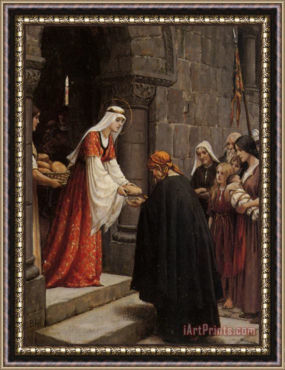 Edmund Blair Leighton Study for The Charity of Saint Elizabeth of Hungary Framed Painting