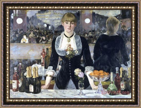 Edouard Manet A Bar at The Folies Bergere Framed Painting