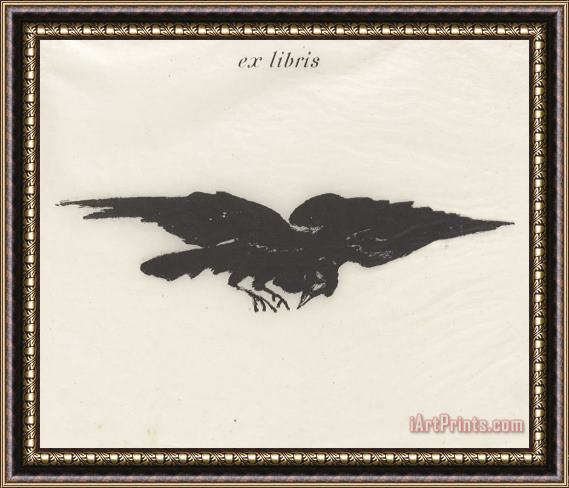 Edouard Manet Flying Raven (book Plate), From Stephane Mallarme's Translation of Edgar Allan Poe's The Raven Framed Print