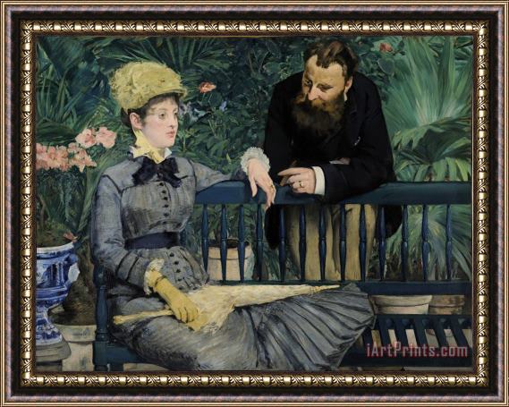 Edouard Manet In The Conservatory Framed Print