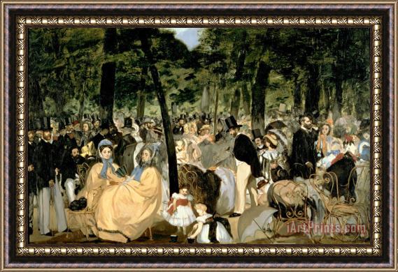 Edouard Manet Music in The Tuileries Gardens Framed Print