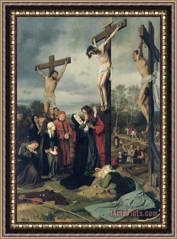 Eduard Karl Franz von Gebhardt Crucifixion Framed Painting