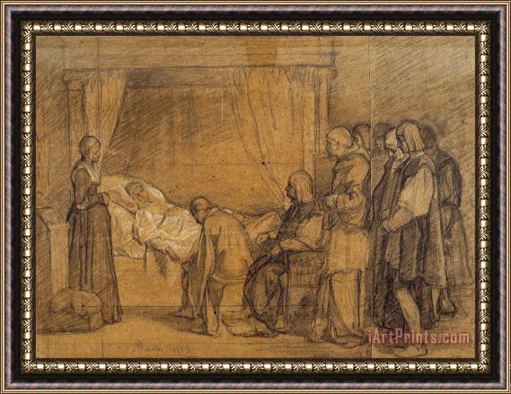 Eduardo Rosales Study for The Will of Isabella The Catholic Framed Painting