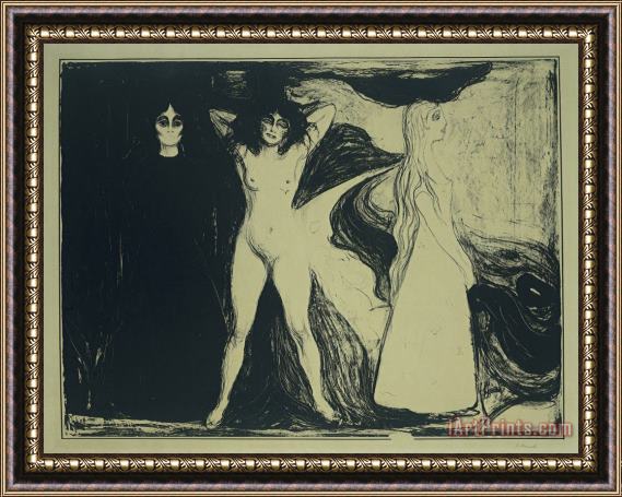 Edvard Munch Das Weib (de Sfinx) Framed Painting