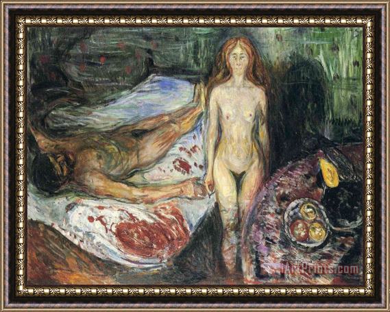 Edvard Munch Death of Marat I 1907 Framed Print