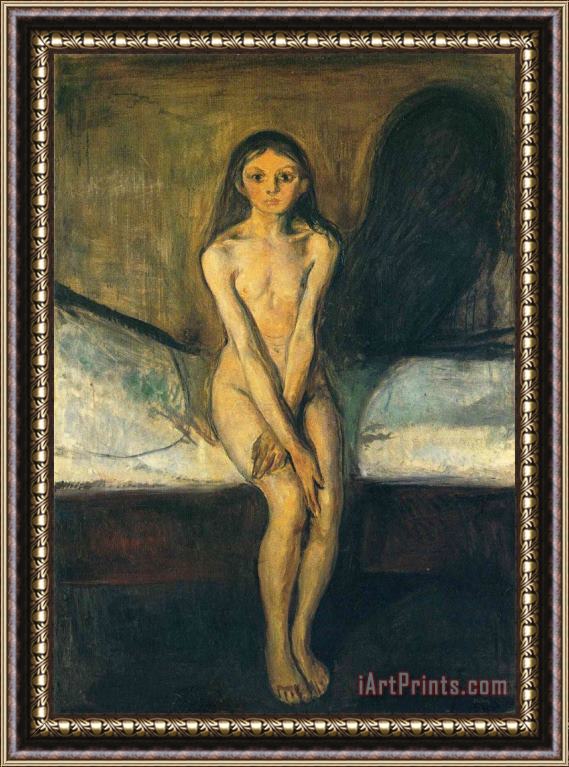 Edvard Munch Puberty 1894 Framed Painting