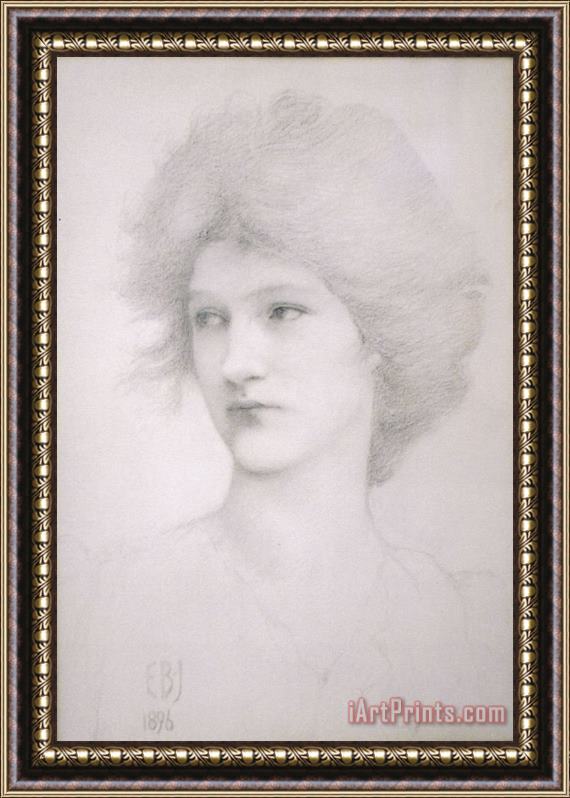 Edward Burne Jones Study for The Queen in Death of Arthur Framed Painting