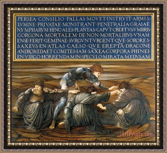 Edward Burne Jones The Perseus Series Perseus And The Graiae Framed Print