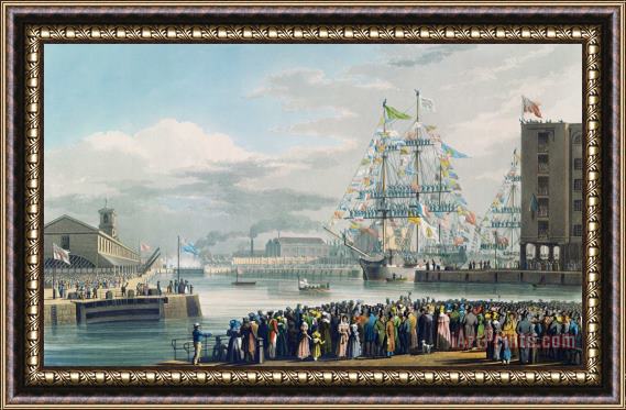 Edward Duncan The Opening of Saint Katharine Docks Framed Painting
