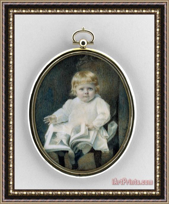 Edward Elias Kaufer Portrait of a Boy Framed Painting