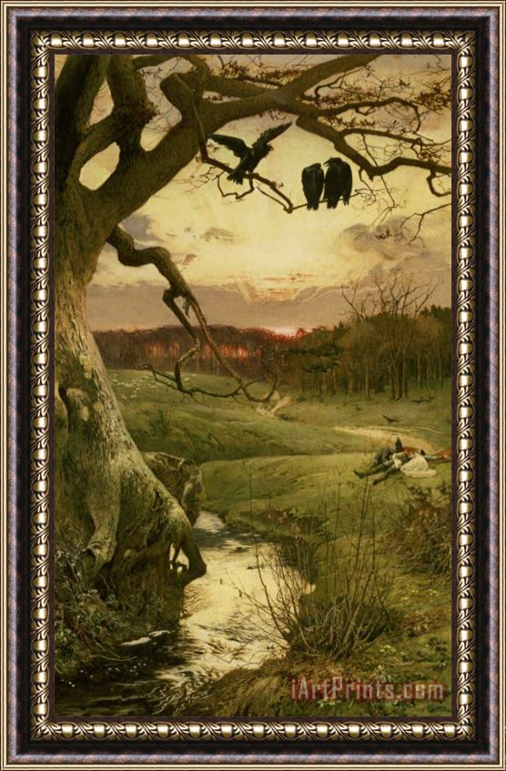 Edward Frederick Brewtnall Three Ravens Framed Painting