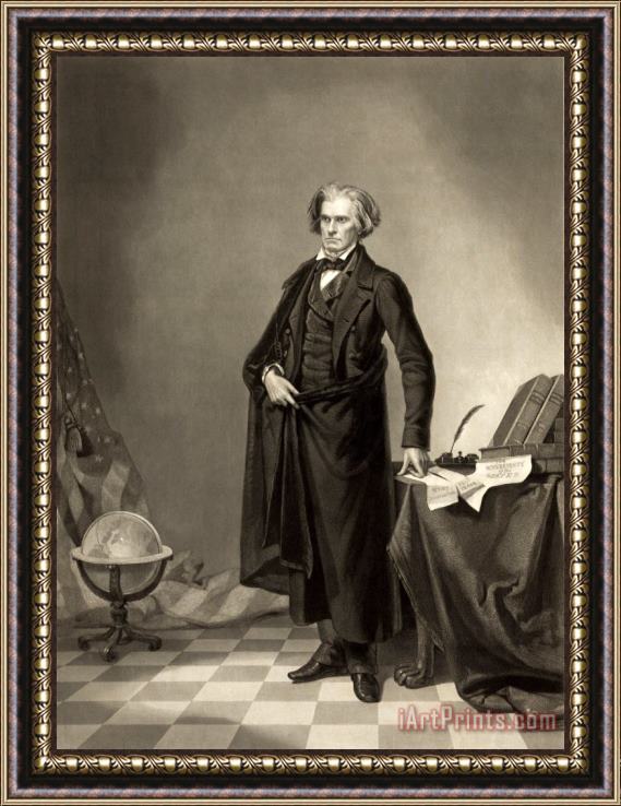 Edward Hicks Portrait of John C. Calhoun Framed Print