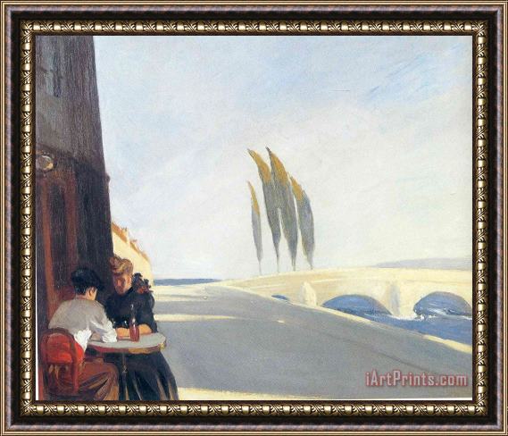 Edward Hopper Bistro Framed Painting