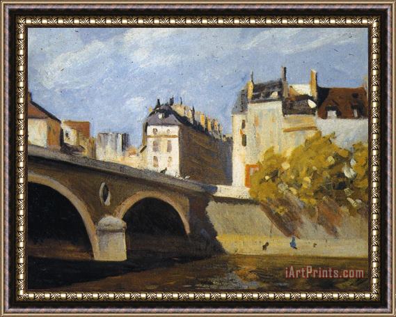Edward Hopper Bridge on The Seine Framed Painting