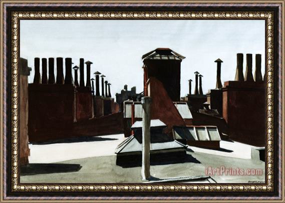 Edward Hopper Roofs of Washington Square Framed Print
