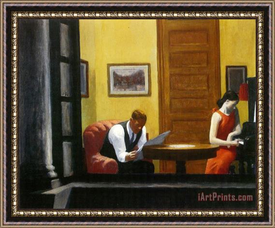 Edward Hopper Room in New York Framed Painting
