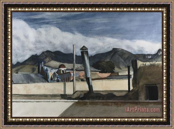 Edward Hopper Saltillo Rooftops (mexico) Framed Painting
