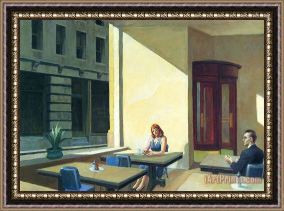 Edward Hopper Sunlights in Cafeteria Framed Painting
