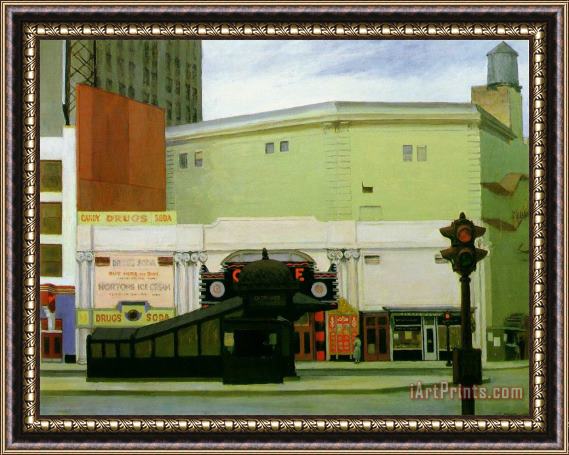 Edward Hopper The Circle Theatre Framed Painting