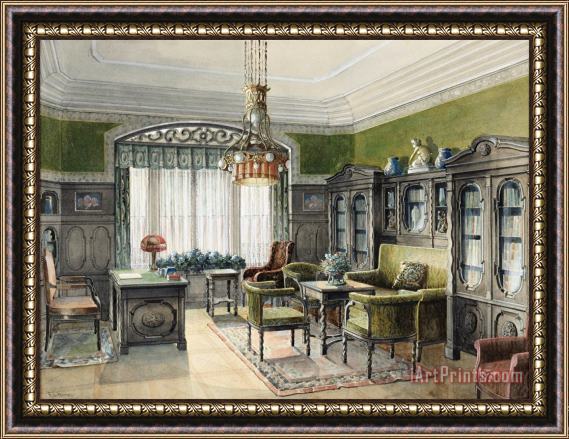 Edward Lamson Henry Library Interior Framed Painting