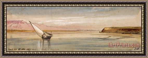 Edward Lear Between Thebes And Erment Framed Painting