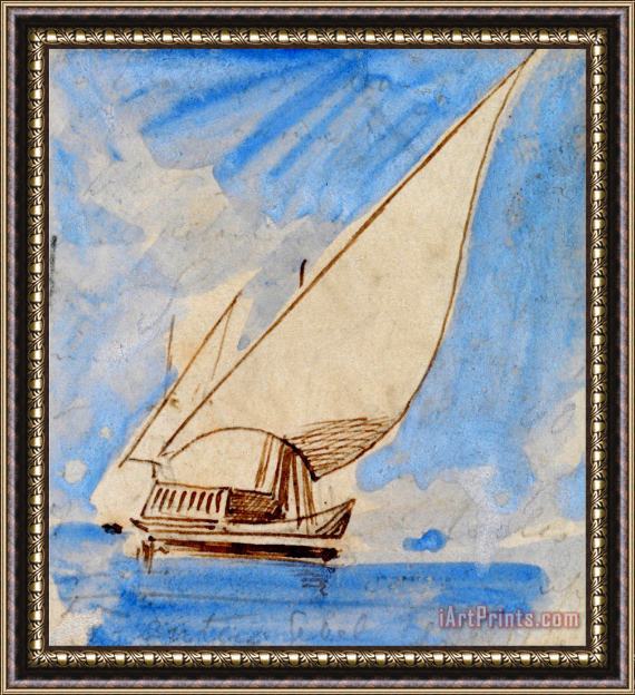 Edward Lear Boat on The Nile 2 Framed Painting