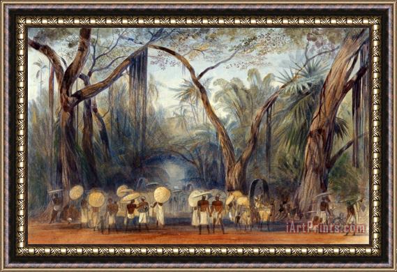 Edward Lear Coolies on The Road Near Kalicut, Malabar Framed Painting