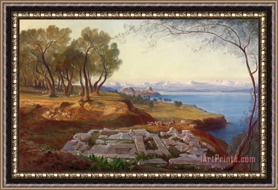 Edward Lear Corfu From Ascension Framed Painting